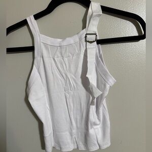 NWT Ribbed White Tank - size small